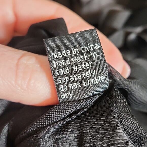 FUMBLIN FOE Black 3D Mini Dress with Belt, Size Small - Picture 12 of 12